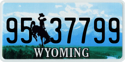 WY license plate 9537799