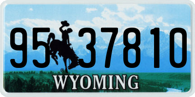 WY license plate 9537810