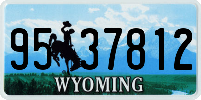 WY license plate 9537812