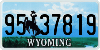WY license plate 9537819