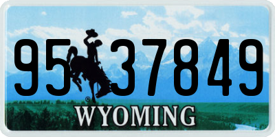 WY license plate 9537849