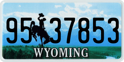 WY license plate 9537853