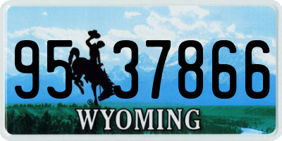 WY license plate 9537866