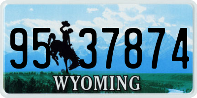 WY license plate 9537874