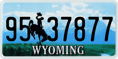 WY license plate 9537877