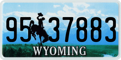 WY license plate 9537883
