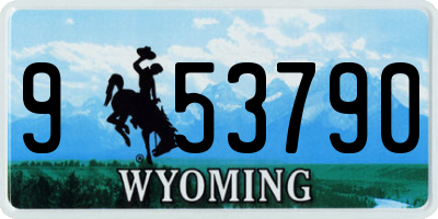 WY license plate 953790