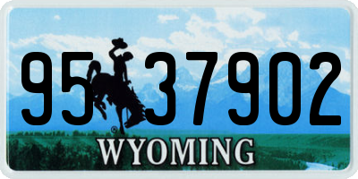 WY license plate 9537902