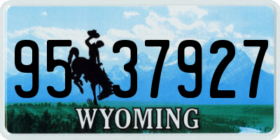 WY license plate 9537927