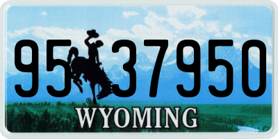 WY license plate 9537950