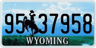 WY license plate 9537958