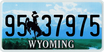 WY license plate 9537975