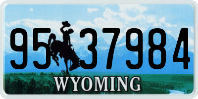WY license plate 9537984
