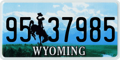 WY license plate 9537985