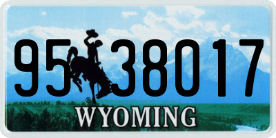 WY license plate 9538017