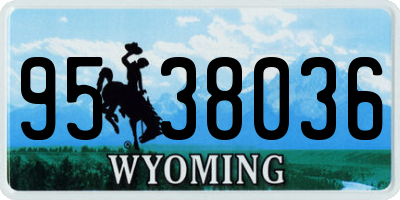 WY license plate 9538036