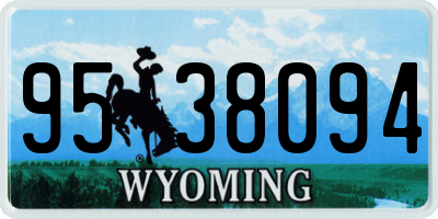 WY license plate 9538094