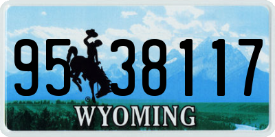 WY license plate 9538117
