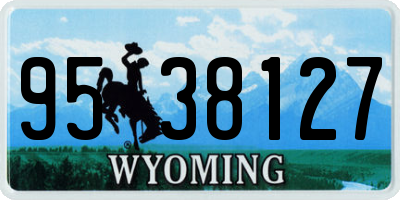 WY license plate 9538127