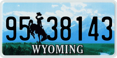 WY license plate 9538143