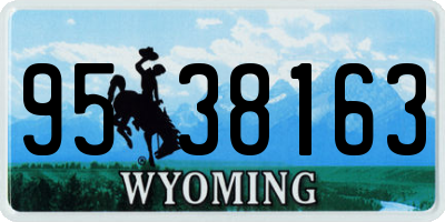 WY license plate 9538163