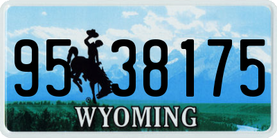 WY license plate 9538175