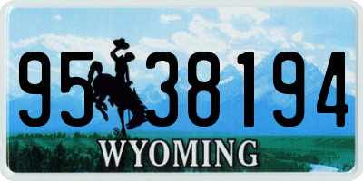 WY license plate 9538194