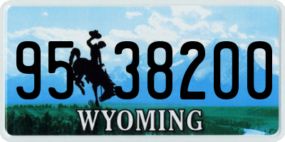 WY license plate 9538200