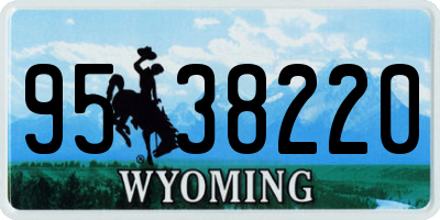 WY license plate 9538220