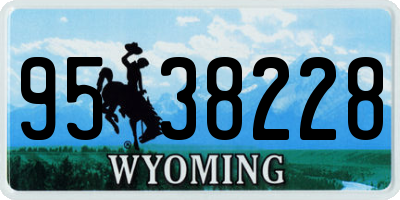 WY license plate 9538228