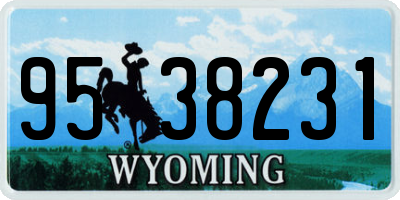 WY license plate 9538231