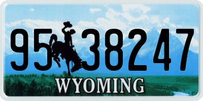 WY license plate 9538247