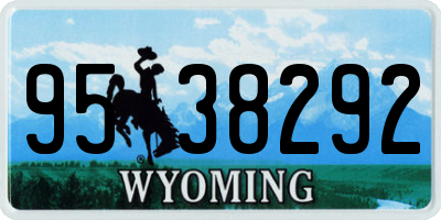 WY license plate 9538292