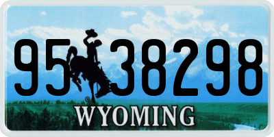 WY license plate 9538298