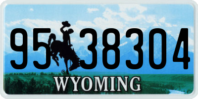 WY license plate 9538304
