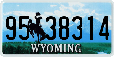 WY license plate 9538314