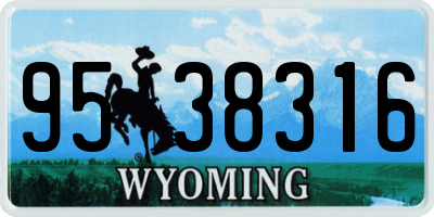 WY license plate 9538316
