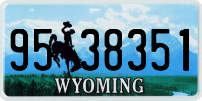 WY license plate 9538351
