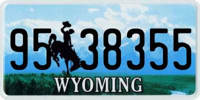 WY license plate 9538355