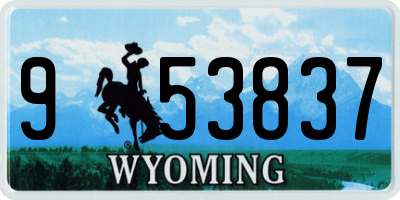 WY license plate 953837