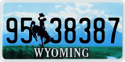 WY license plate 9538387