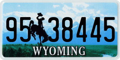 WY license plate 9538445