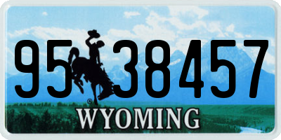 WY license plate 9538457