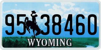 WY license plate 9538460