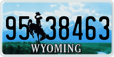 WY license plate 9538463