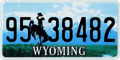 WY license plate 9538482
