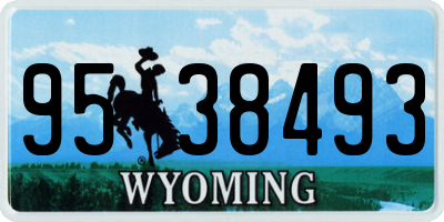 WY license plate 9538493
