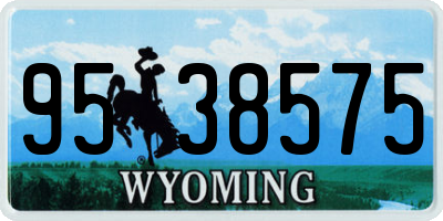 WY license plate 9538575