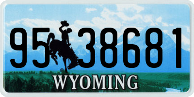 WY license plate 9538681