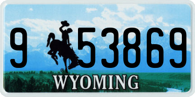 WY license plate 953869